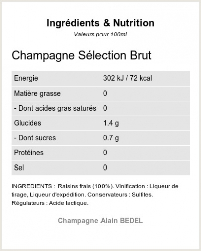SELECTION BRUT - Ingrédients et Nutrition 